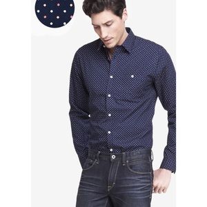EUC Polka dot Express Modern Fit Dress Shirt XL/TG